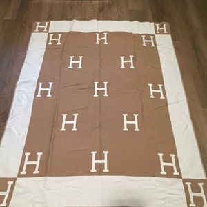 H Blanket - New - Ecru and Camel